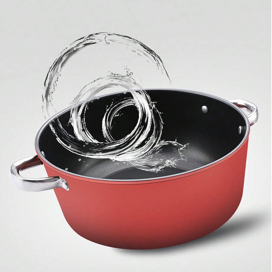 New Nonstick Marble Coated Stockpot With Two Handles, Thick Cookware For Home, Suitable For Stewing, Cooking Soup, Daily Use On All Stove Types