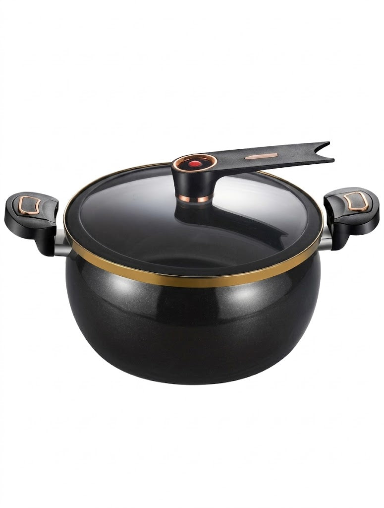 1pc Multi-Functional Soup Pot, Drum-Shaped Large Capacity Cooking Pot, Large Capacity Non-Stick Pot, Suitable For Cooking And Stewing, Applicable To Induction Cooker And Gas Stove, Multi-Functional Large Capacity Braising Pot For Home Use