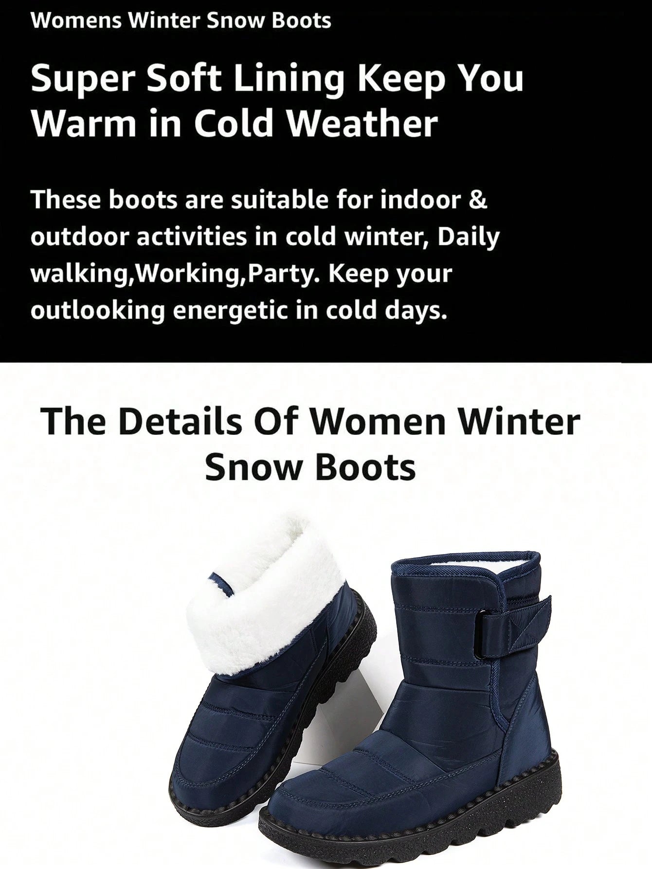 Women's Warm Mid-Calf Snow Boots – Anti-Slip Winter Outdoor Boots