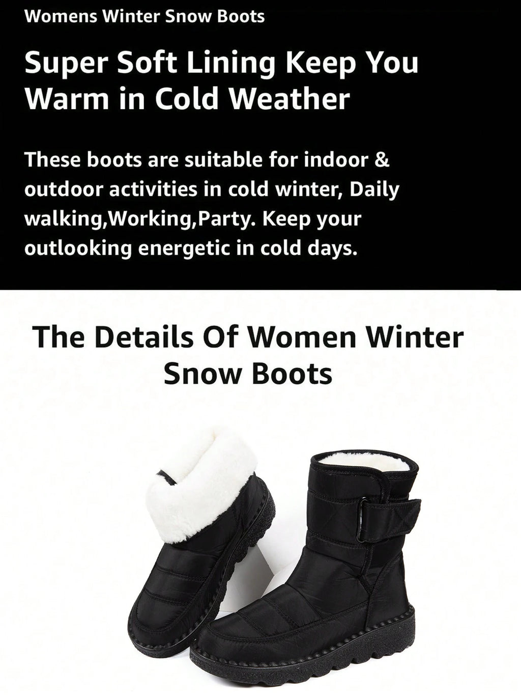 Women's Warm Mid-Calf Snow Boots – Anti-Slip Winter Outdoor Boots