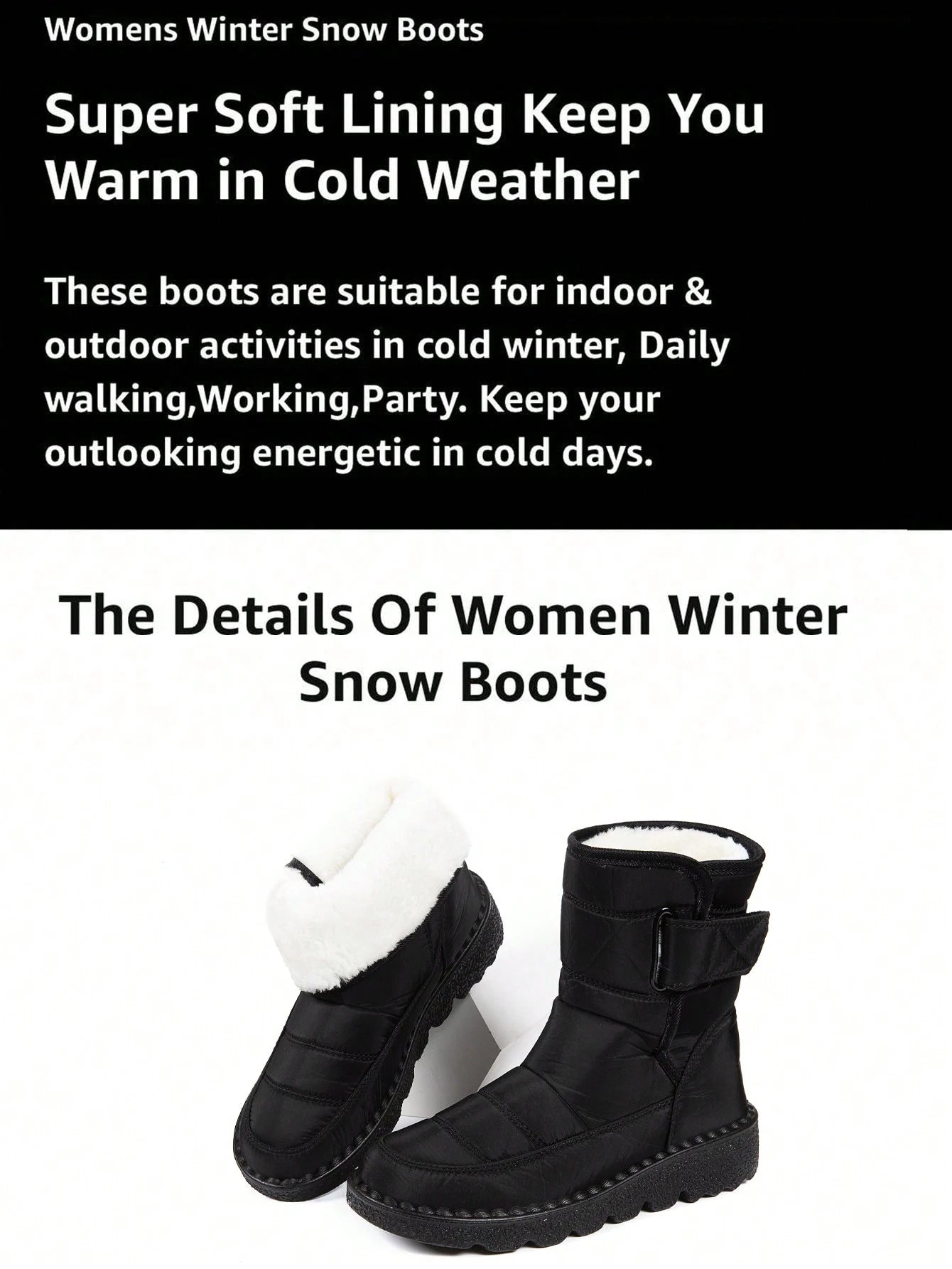 Women's Warm Mid-Calf Snow Boots – Anti-Slip Winter Outdoor Boots