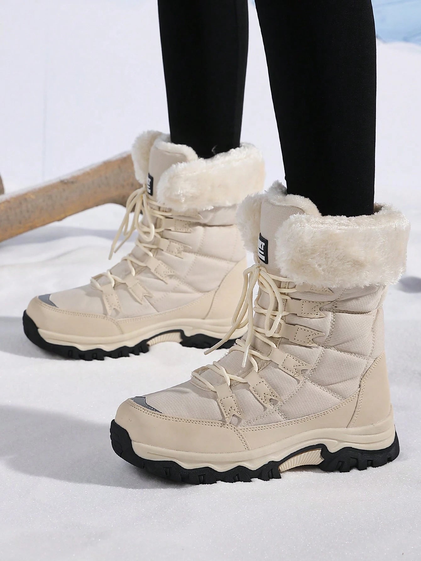 Women's Warm Snow Boots – Anti-Slip Mid-Calf Winter Hiking Boots