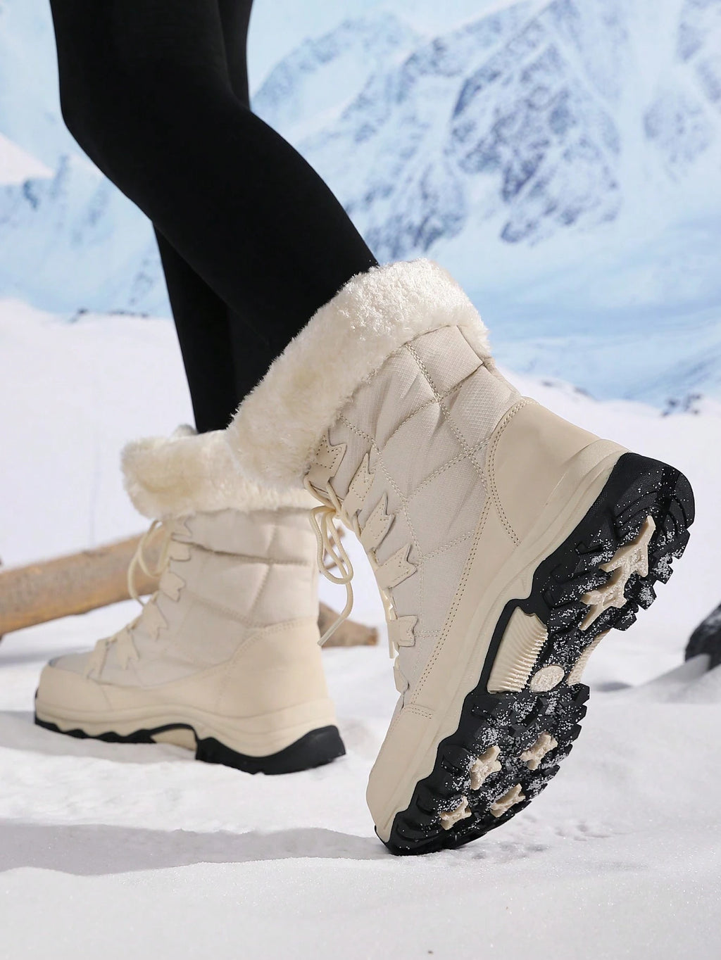 Women's Warm Snow Boots – Anti-Slip Mid-Calf Winter Hiking Boots