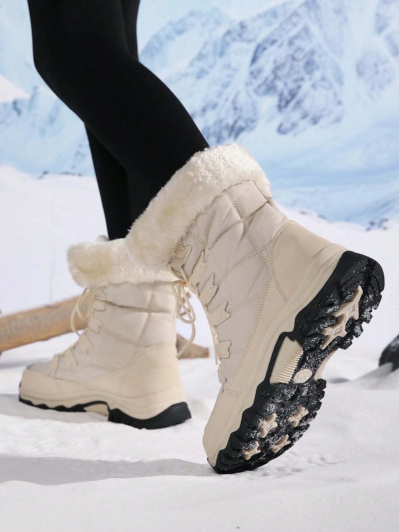Women's Warm Snow Boots – Anti-Slip Mid-Calf Winter Hiking Boots