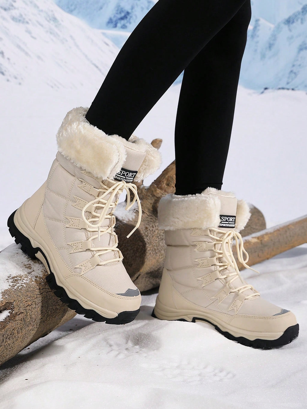 Women's Warm Snow Boots – Anti-Slip Mid-Calf Winter Hiking Boots