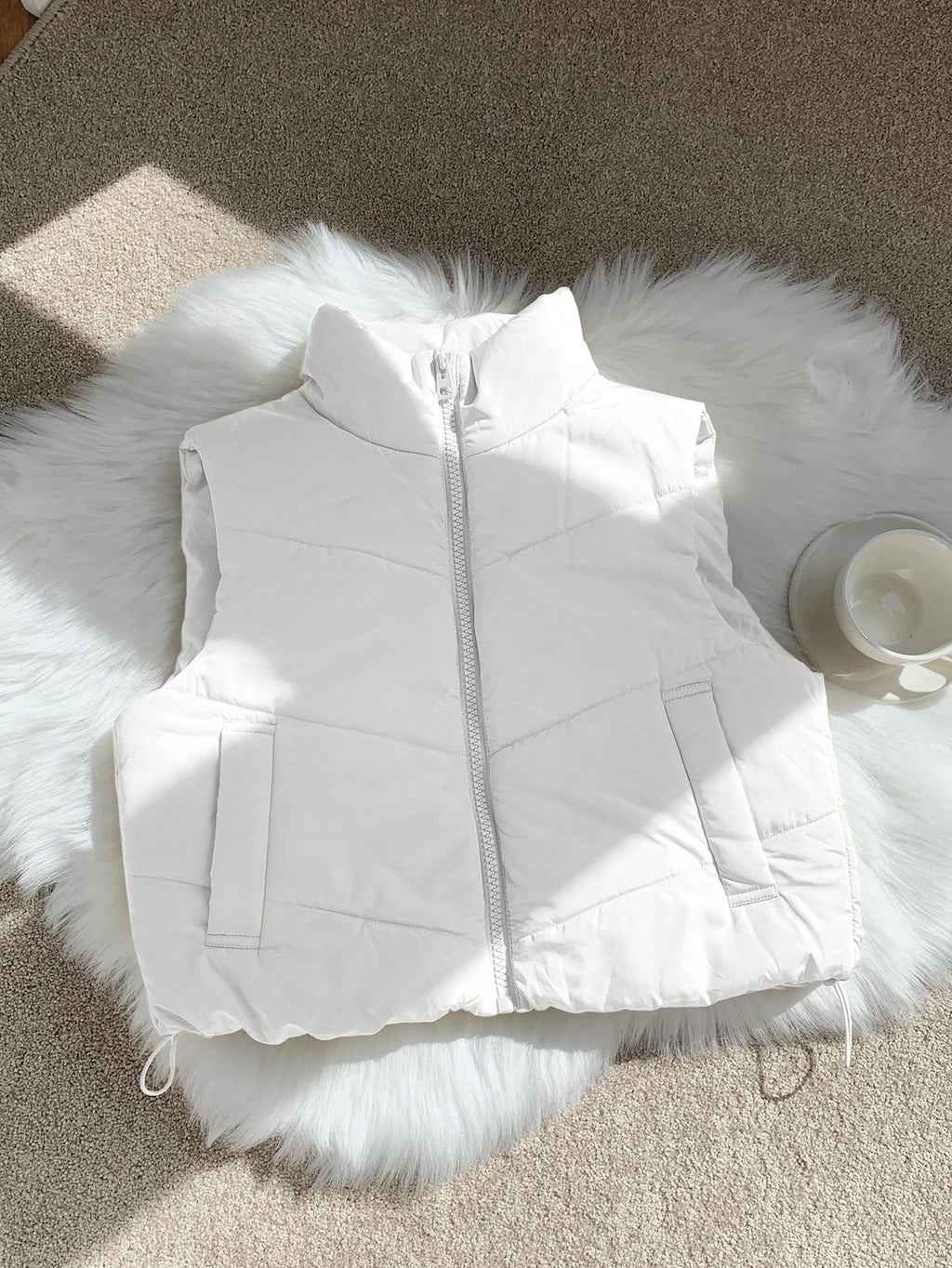 Women's Reversible Puffer Vest – Casual Zip-Up Sleeveless Winter Jacket