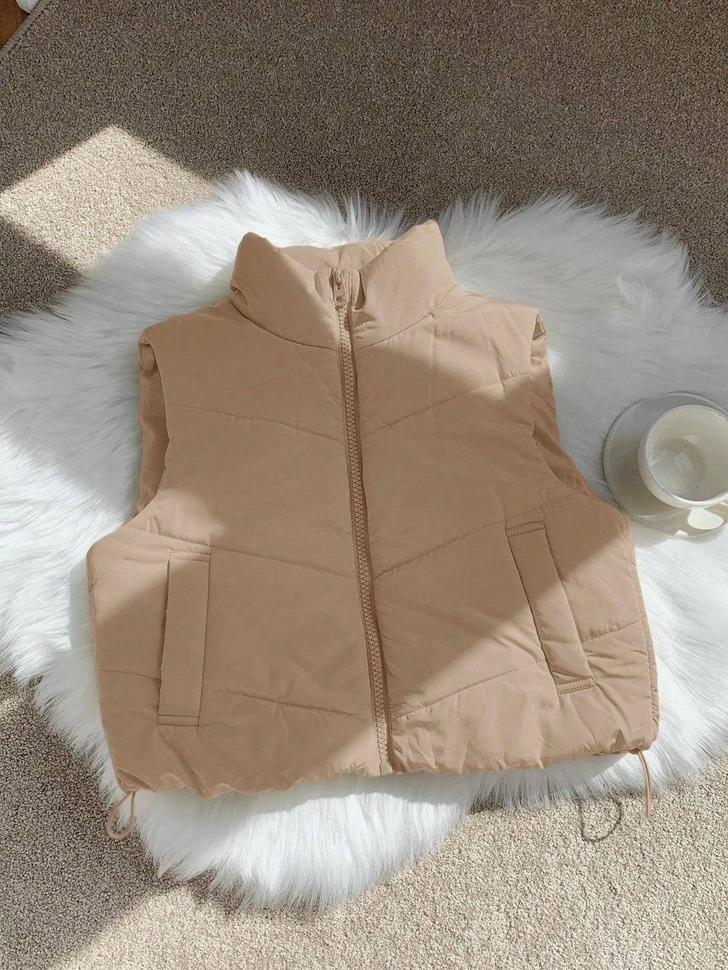 Women's Reversible Puffer Vest – Casual Zip-Up Sleeveless Winter Jacket