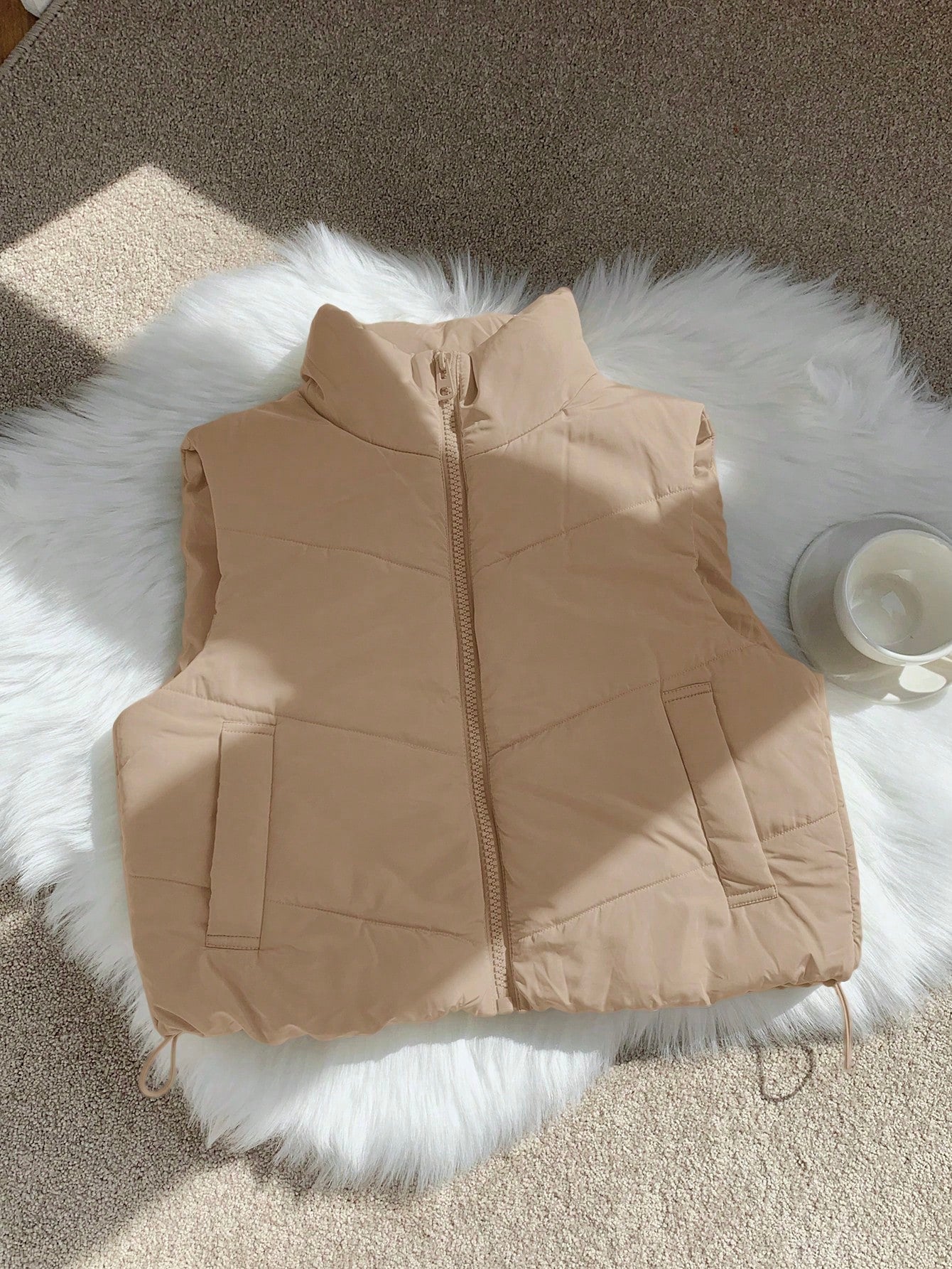 Women's Reversible Puffer Vest – Casual Zip-Up Sleeveless Winter Jacket
