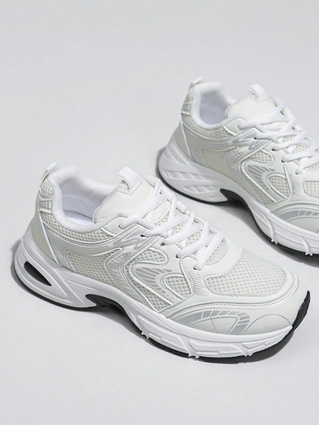 Women's Chunky Sneakers – Breathable Lace-Up Casual Walking Shoes