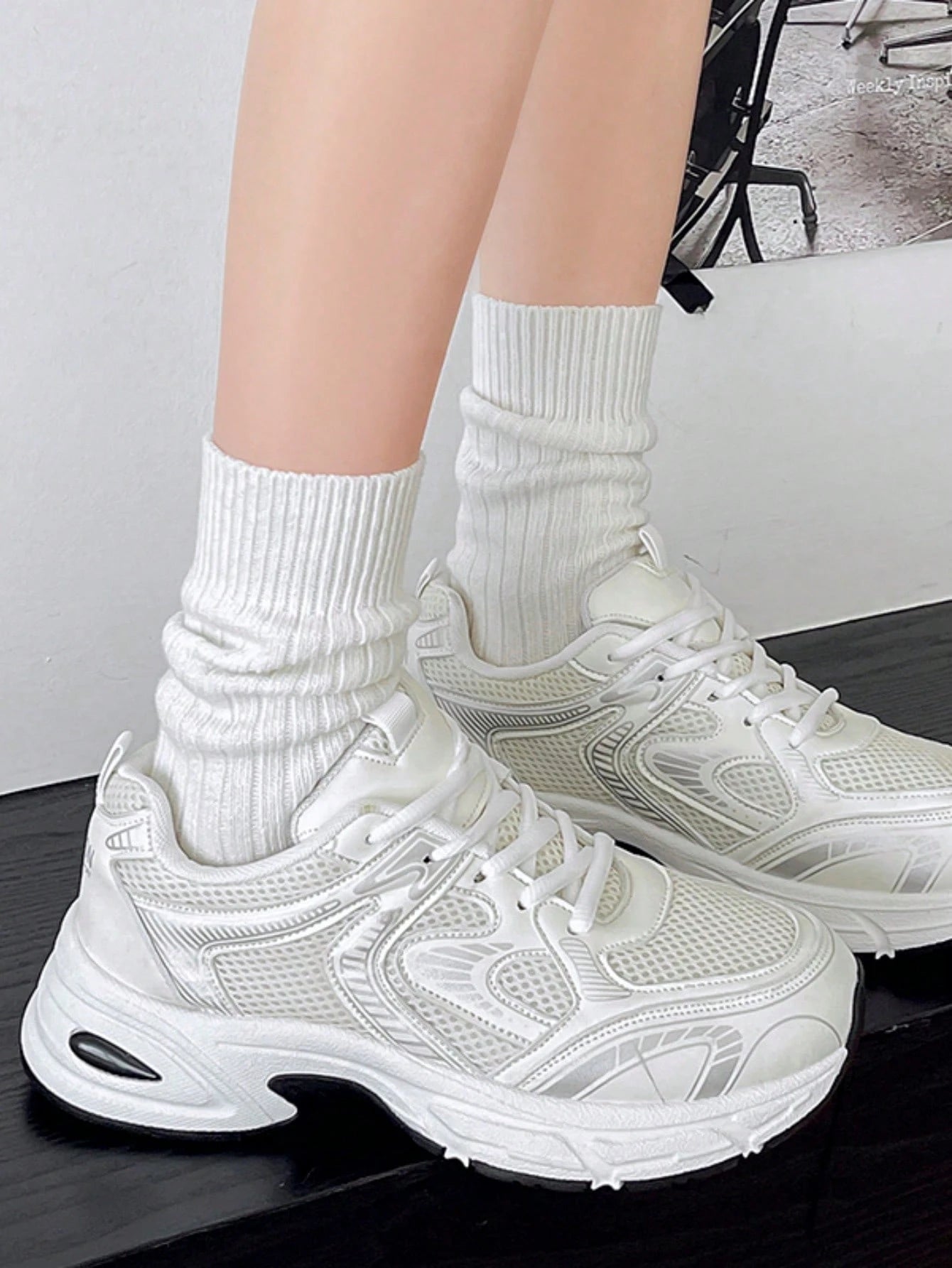 Women's Chunky Sneakers – Breathable Lace-Up Casual Walking Shoes