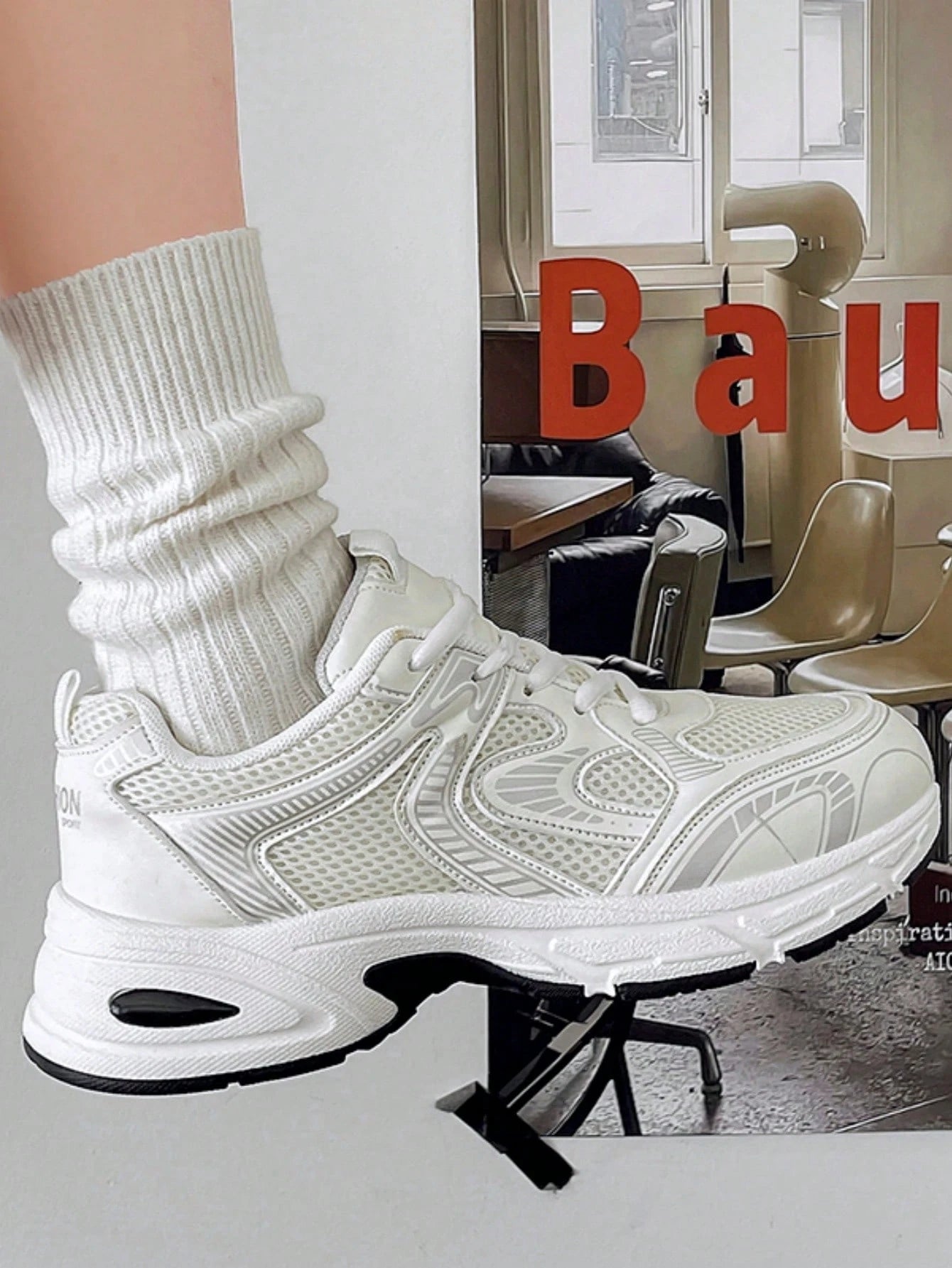 Women's Chunky Sneakers – Breathable Lace-Up Casual Walking Shoes