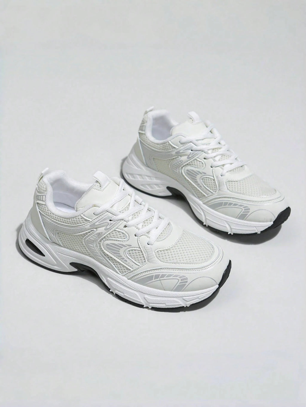 Women's Chunky Sneakers – Breathable Lace-Up Casual Walking Shoes