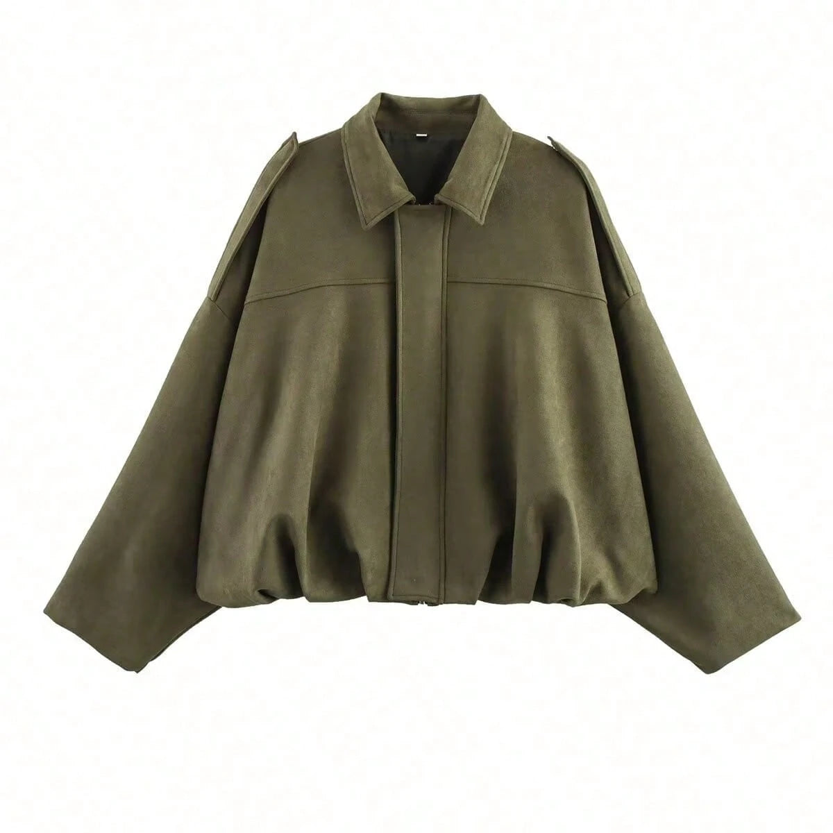 Women's Lightweight Bomber Jacket – Stand Collar Casual Zip-Up Coat