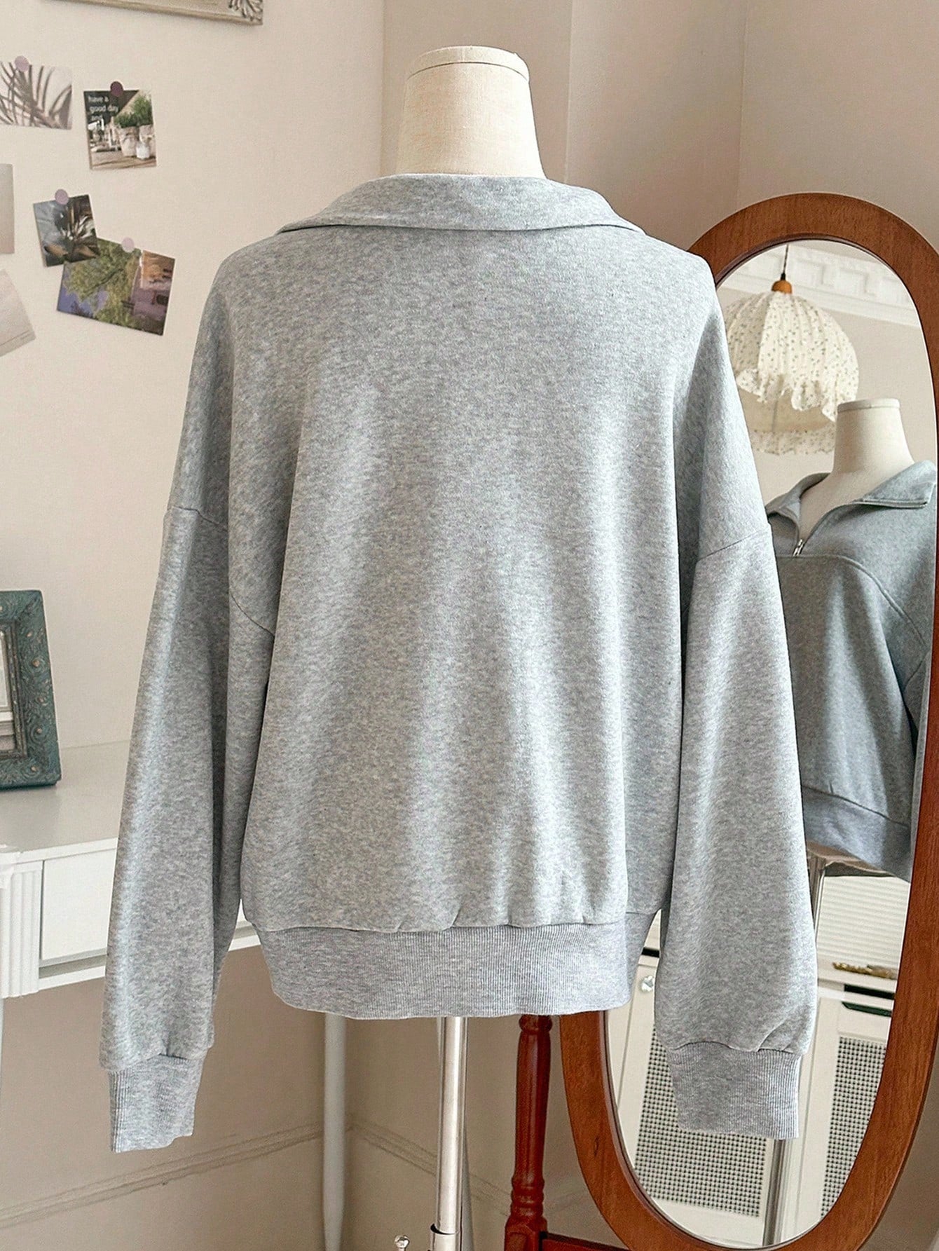 Women's Oversized Half-Zip Hoodie Pullover – Casual Loose Fit Fall Sweatshirt