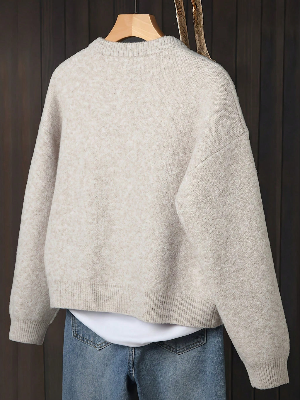 Women's Soft Knit Button Cardigan – Loose Fit Long Sleeve Sweater Jacket