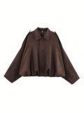 Women's Lightweight Bomber Jacket – Stand Collar Casual Zip-Up Coat