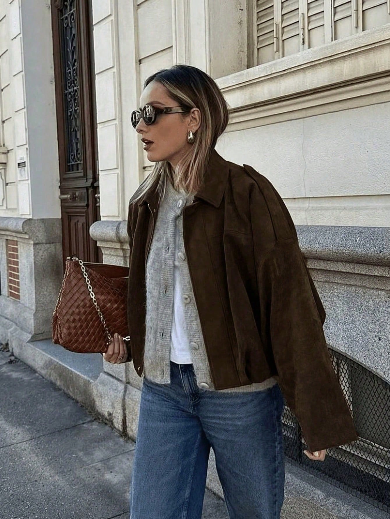 Women's Lightweight Bomber Jacket – Stand Collar Casual Zip-Up Coat