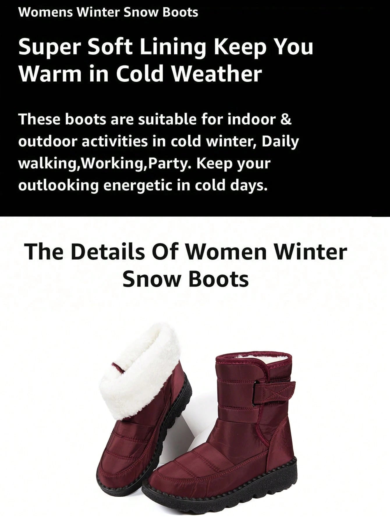 Women's Warm Mid-Calf Snow Boots – Anti-Slip Winter Outdoor Boots