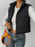 Women's Reversible Puffer Vest – Casual Zip-Up Sleeveless Winter Jacket