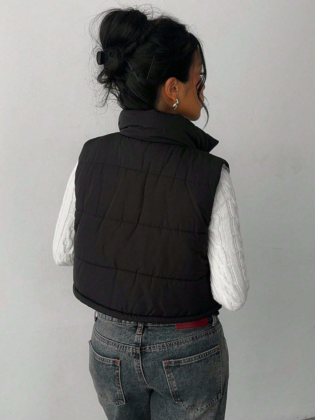 Women's Reversible Puffer Vest – Casual Zip-Up Sleeveless Winter Jacket