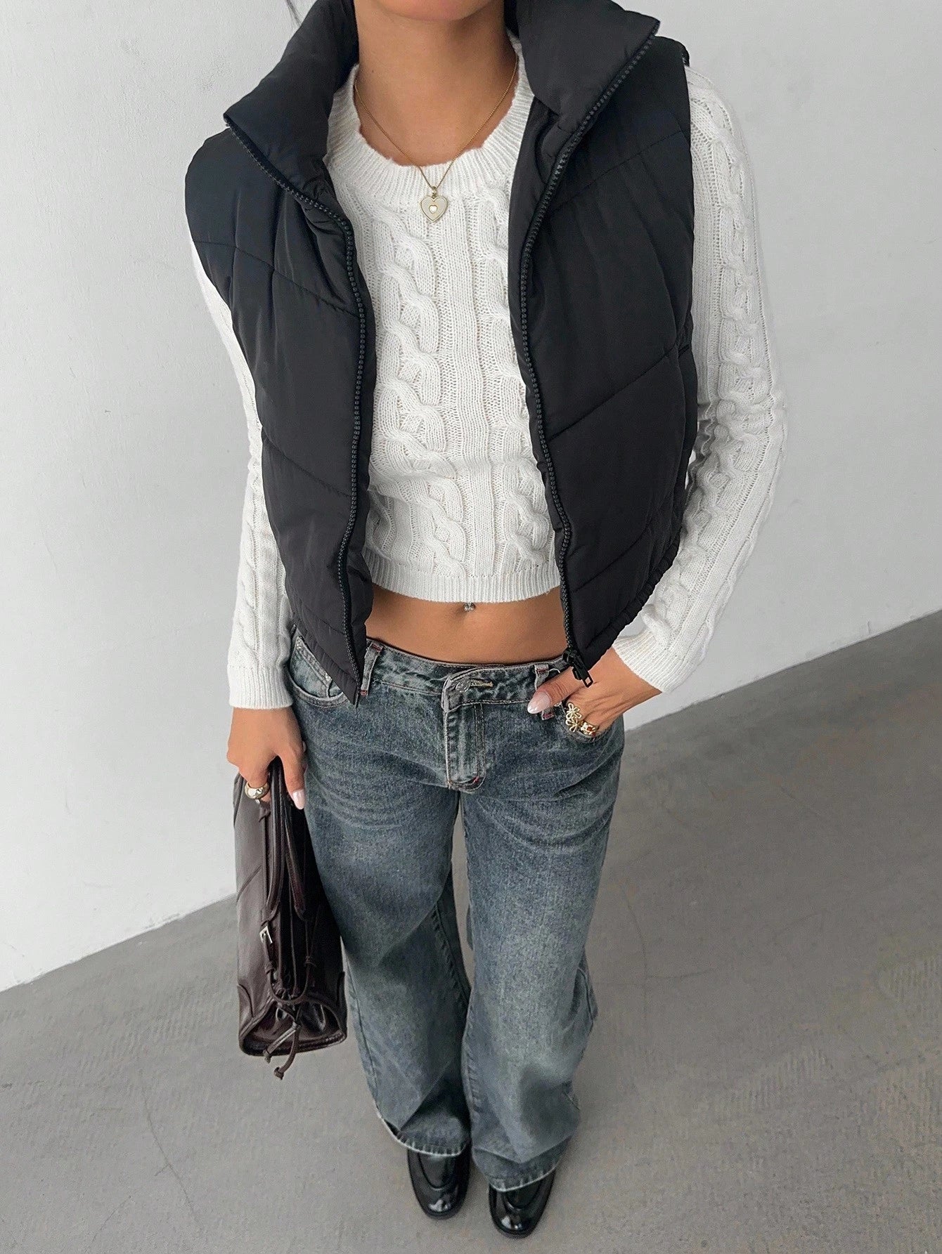 Women's Reversible Puffer Vest – Casual Zip-Up Sleeveless Winter Jacket