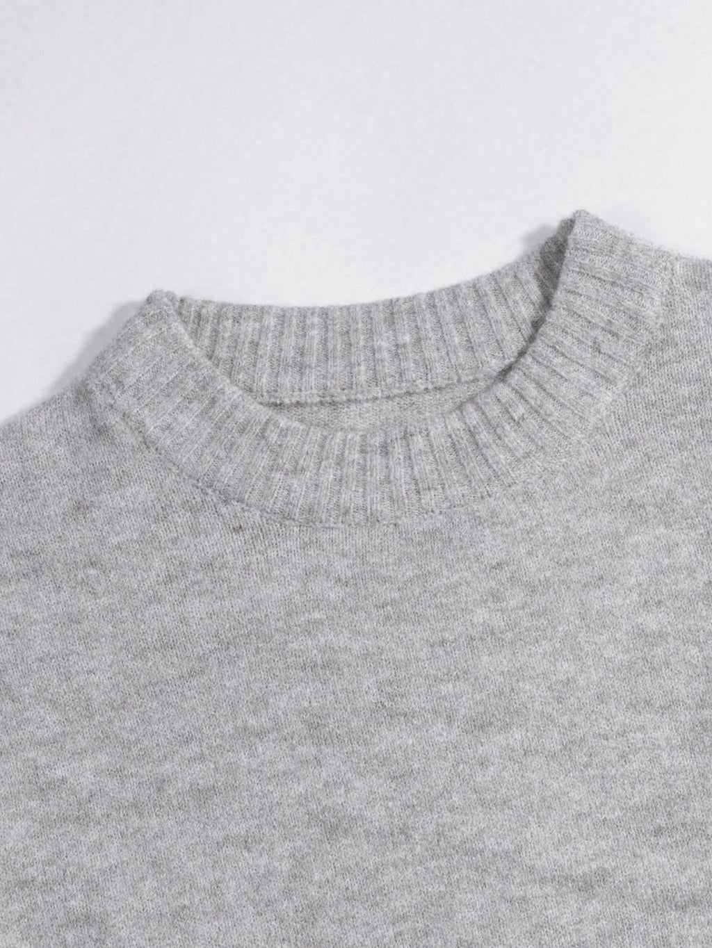 Women's Loose Knit Sweater – Casual Drop Shoulder Stand Collar Pullover