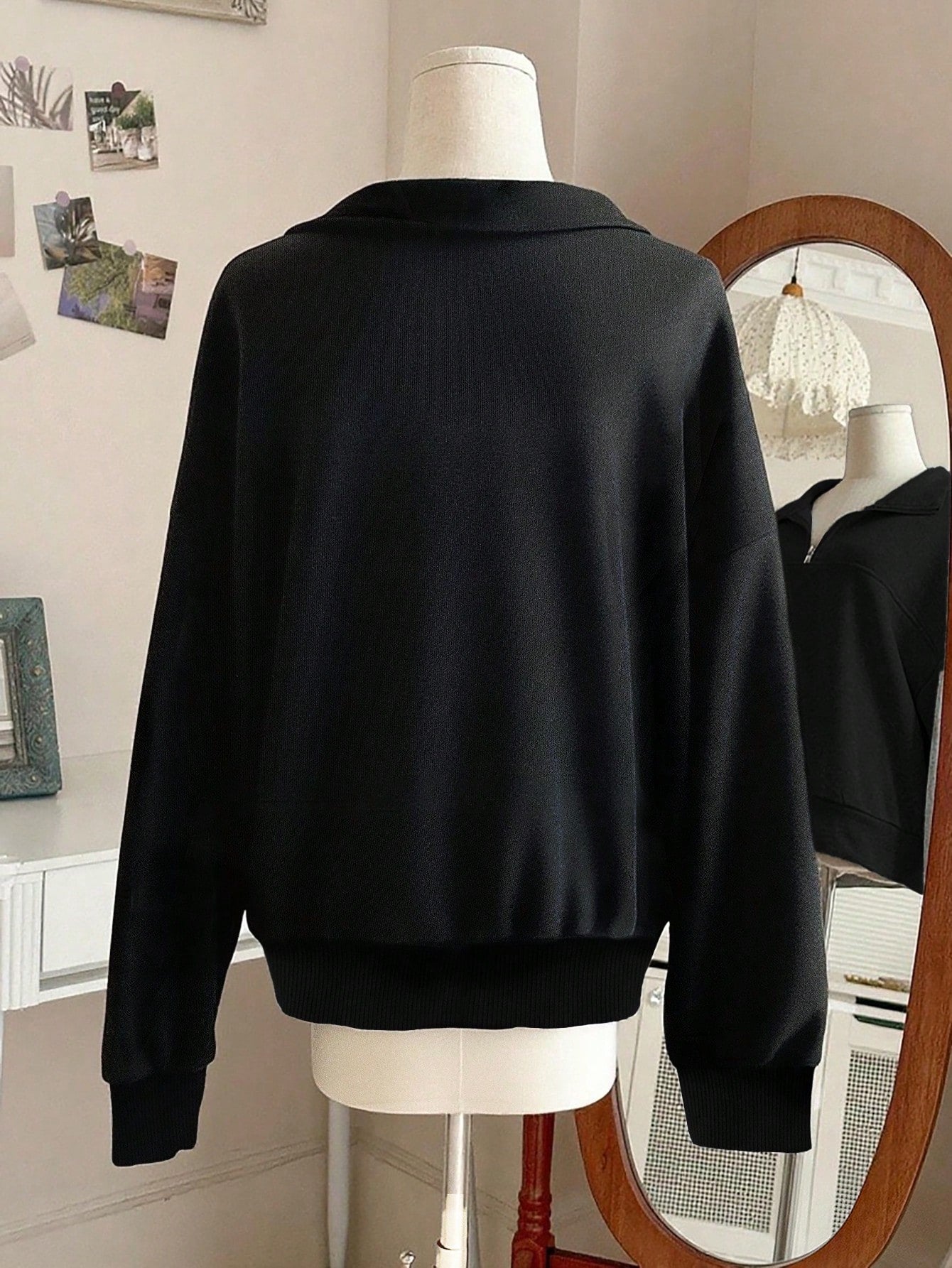Women's Oversized Half-Zip Hoodie Pullover – Casual Loose Fit Fall Sweatshirt