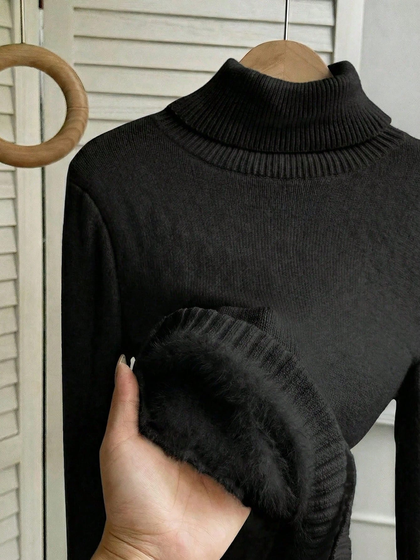 Women's Thermal High Neck Knit Sweater – Slim Fit Seamless Pullover