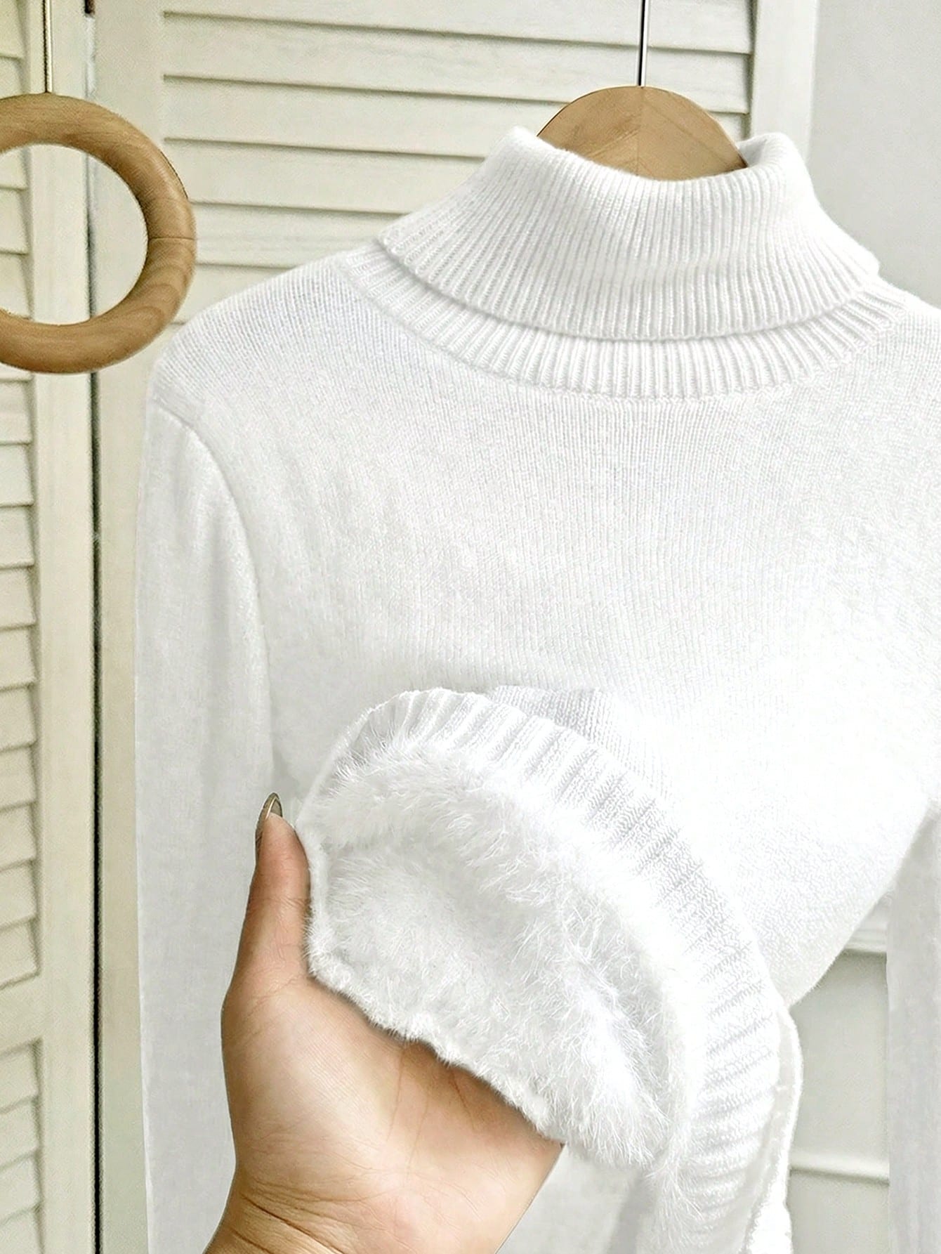 Women's Thermal High Neck Knit Sweater – Slim Fit Seamless Pullover