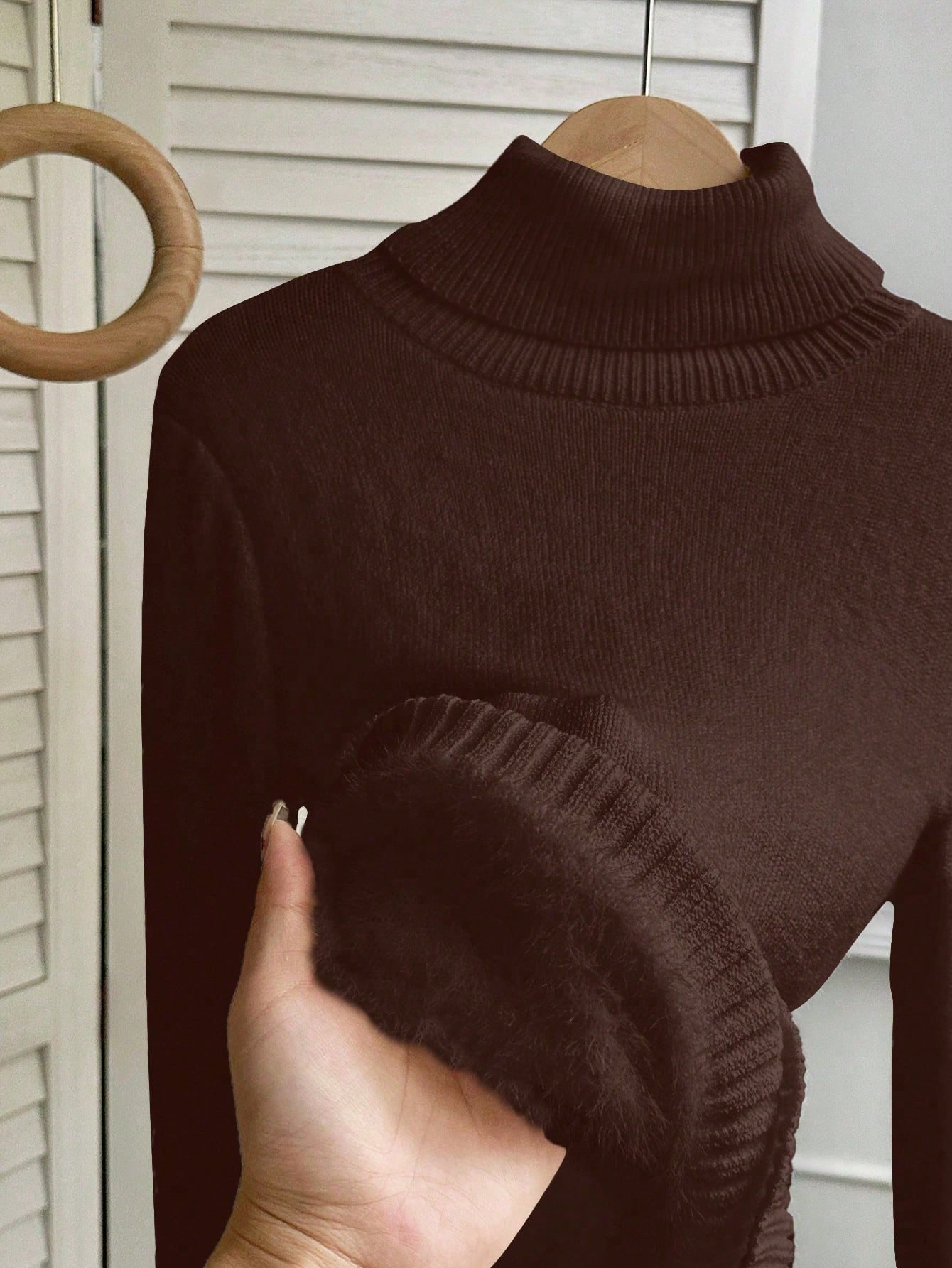 Women's Thermal High Neck Knit Sweater – Slim Fit Seamless Pullover