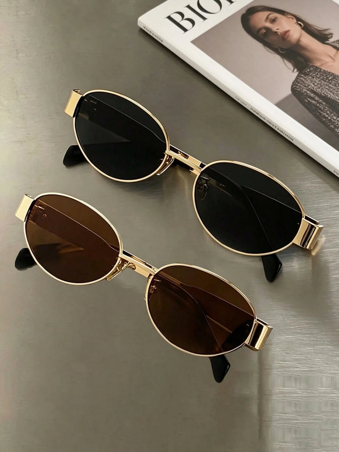 2-Pack Vintage Oval Metal Frame Glasses – Unisex Retro Fashion Eyewear