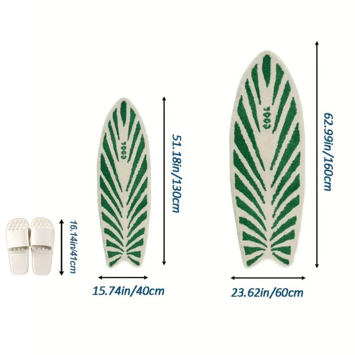 Surfboard Shaped Area Rug – Soft Non-Slip Decorative Carpet for Bedroom & Living Room