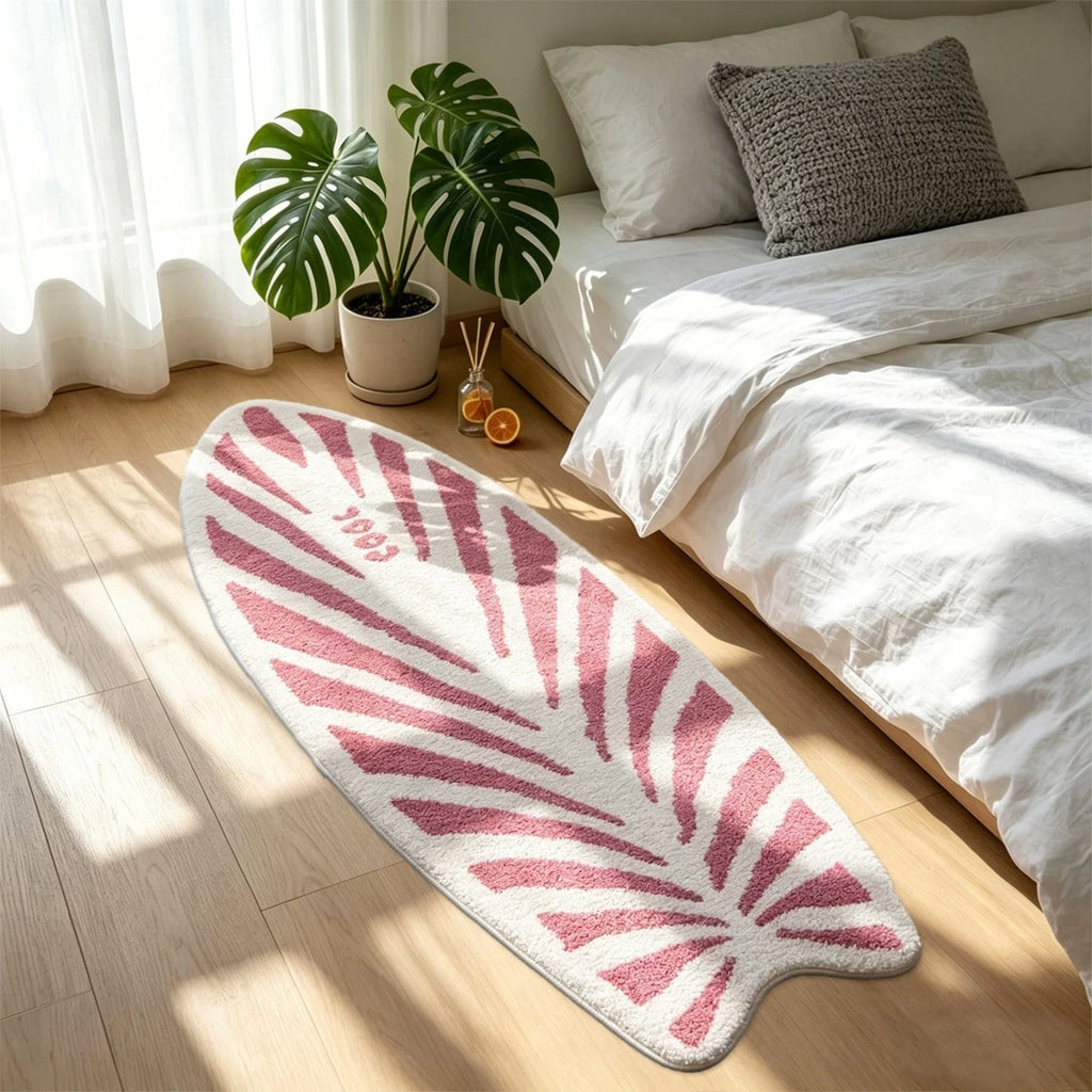 Surfboard Shaped Area Rug – Soft Non-Slip Decorative Carpet for Bedroom & Living Room