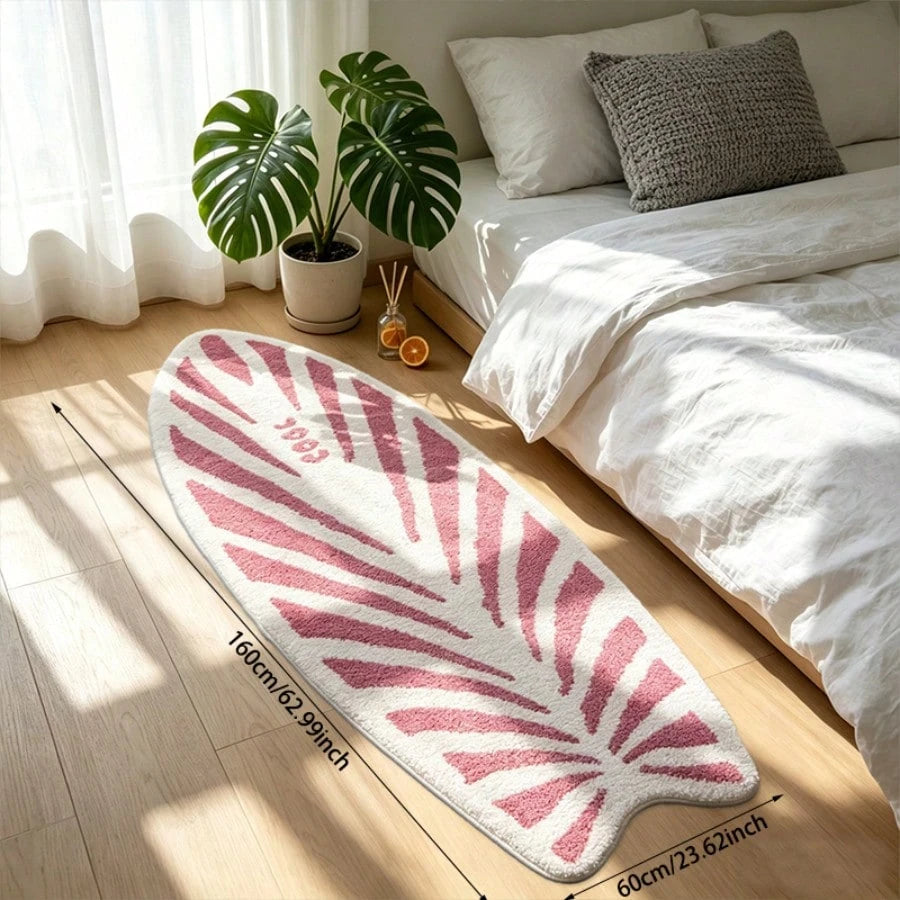 Surfboard Shaped Area Rug – Soft Non-Slip Decorative Carpet for Bedroom & Living Room