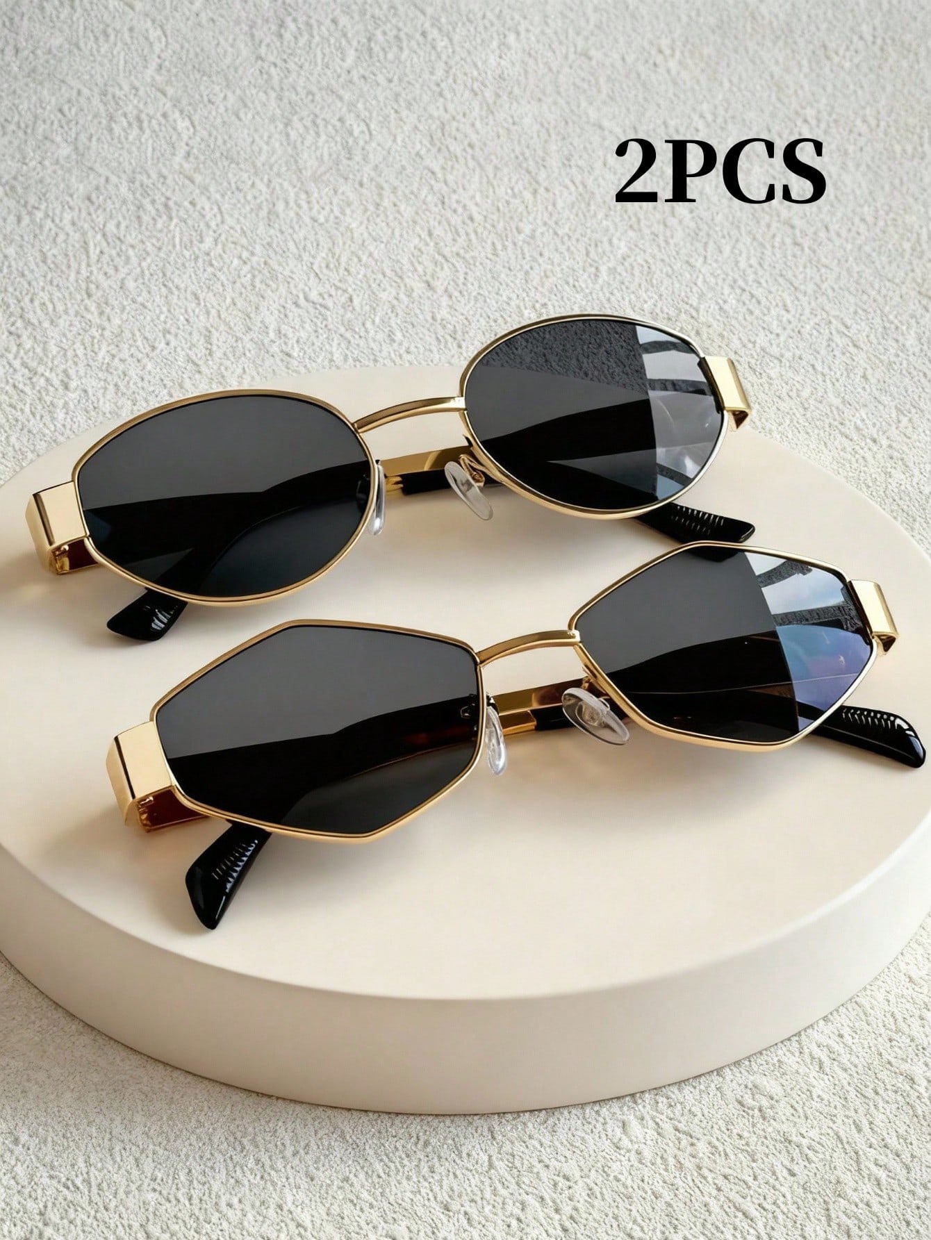 2-Pack Vintage Oval Metal Frame Glasses – Unisex Retro Fashion Eyewear