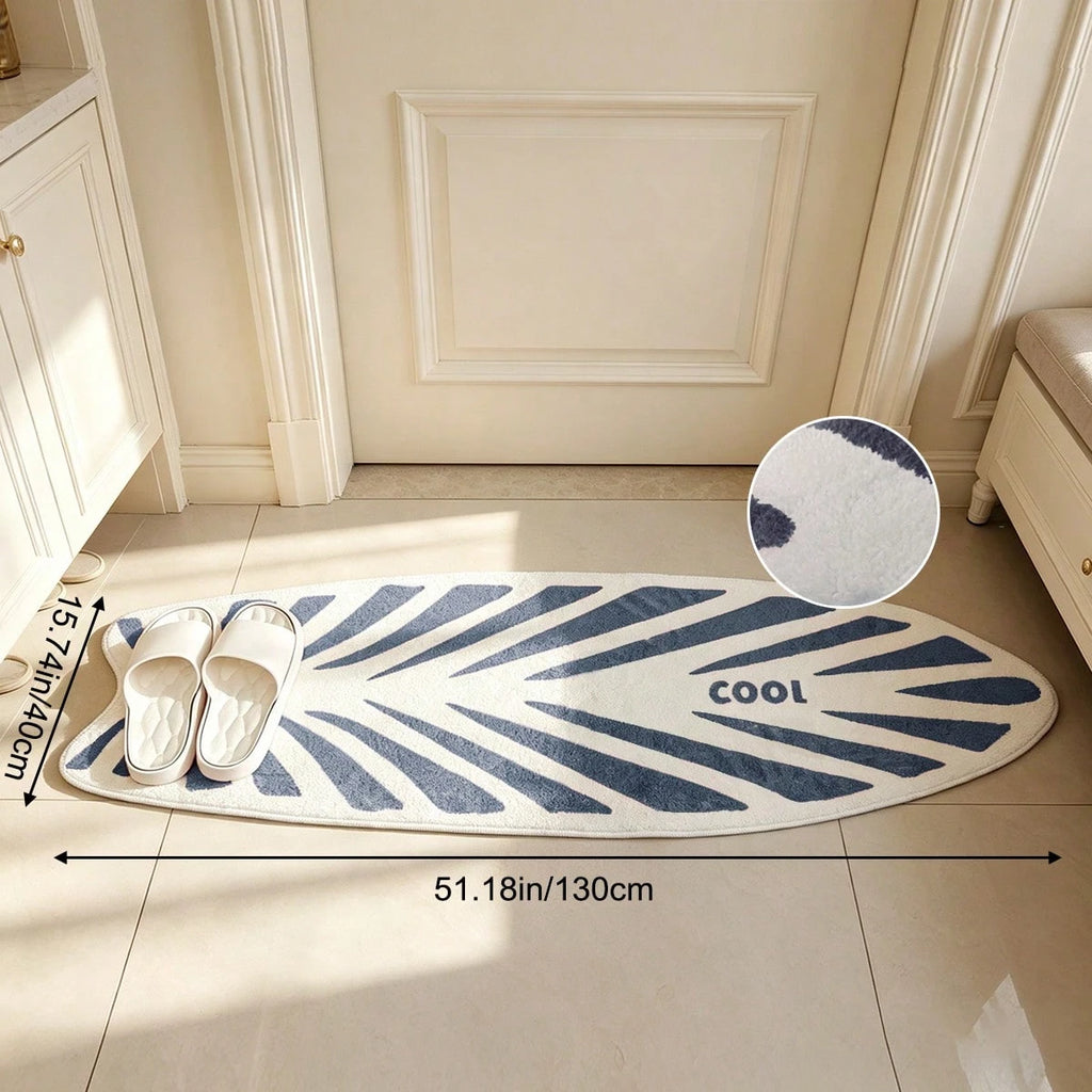 Surfboard Shaped Area Rug – Soft Non-Slip Decorative Carpet for Bedroom & Living Room