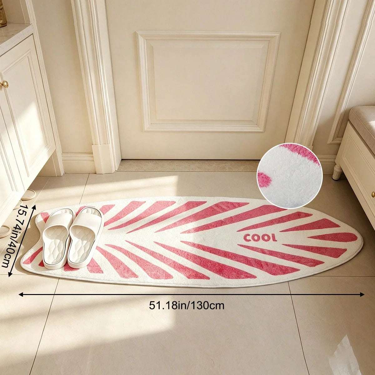 Surfboard Shaped Area Rug – Soft Non-Slip Decorative Carpet for Bedroom & Living Room