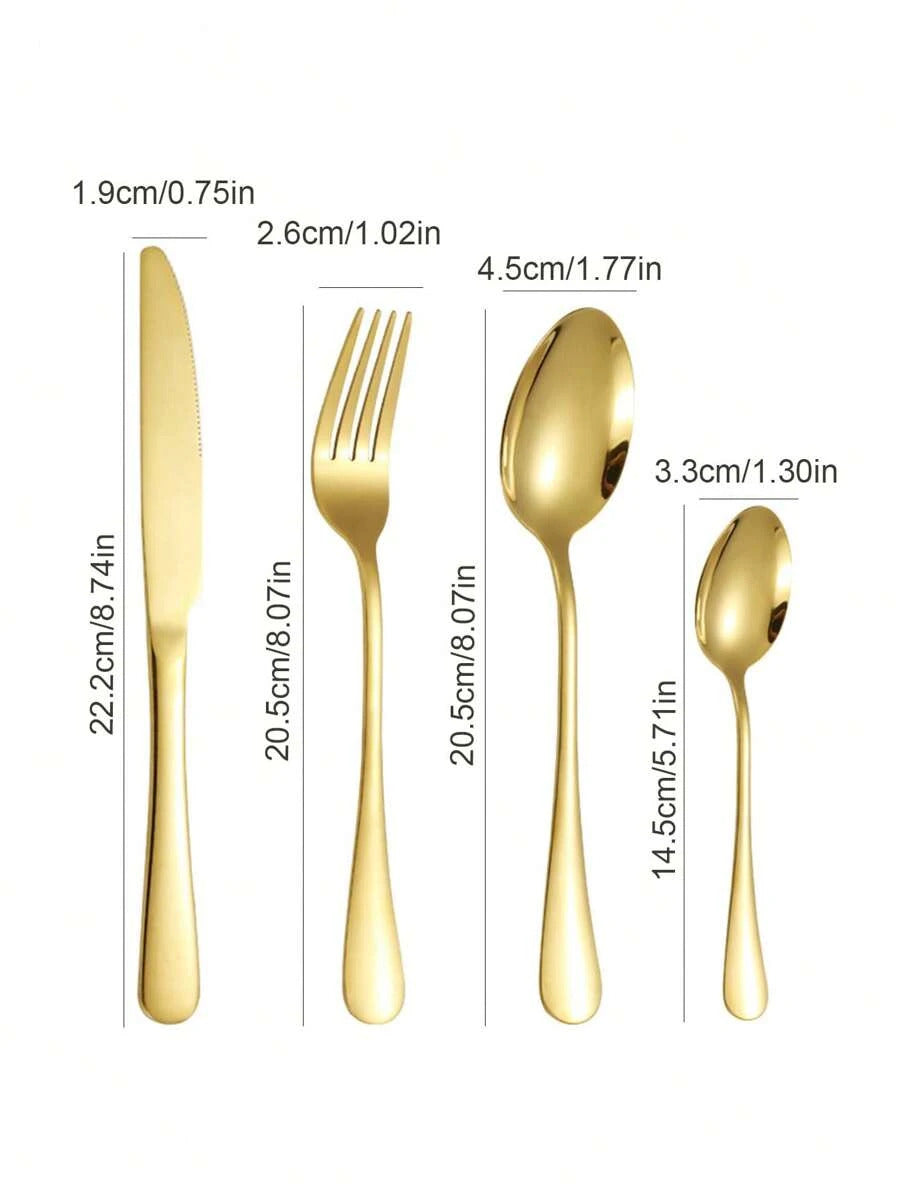12/16/24pcs Set Stainless Steel Cutlery Set With Storage Box, Gift Box, Suitable For Home, Kitchen, Wedding, Party,Kitchen,Christmas Gift