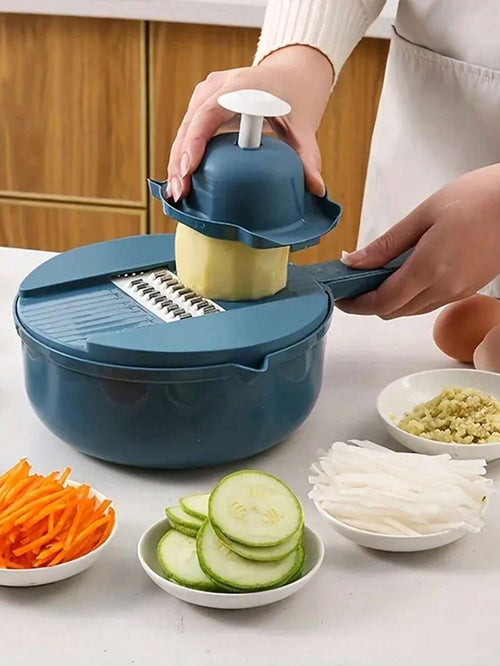 12 In 1 Multi-Functional Vegetable Chopper Carrots Potatoes Manually Cut Shred Slicer Radish Grater Kitchen Tools Vegetable Cutter For Hotel/Commercial Eid Al-Adha Mubarak