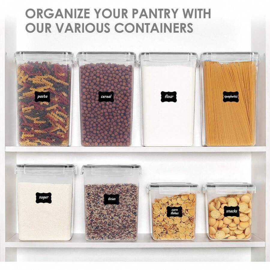 Large Food Storage Containers 5.2L / 6.5L, 1/2/3 Pieces Plastic Airtight Food Storage Canisters For Flour, Sugar, Baking Supplies, Kitchen Organization Bulk Food Canisters