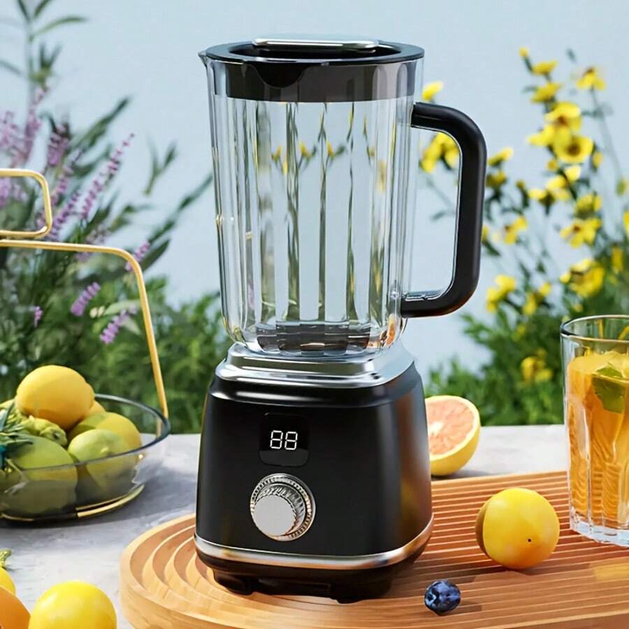 Portable USB Rechargeable Juicer, Mini Ice Crusher, With Digital Display Screen, Easy To Clean, Small Household Fruit Juicer, Suitable For Smoothies, Milkshakes, And Fresh Fruit Drinks, Fresh Juice, Perfect For Home, Office, Travel, And Fitness Enthusiast