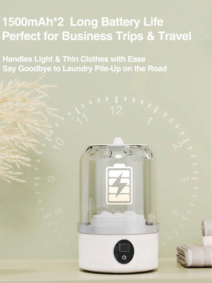 1/2pcs Portable Washing Machine,USB Rechargeable Compact Travel Portable Washer,2 Modes Mini Washer Deep Cleaning Of Underwear, Baby Clothes And Sock, Best For Apartment,Dormitories