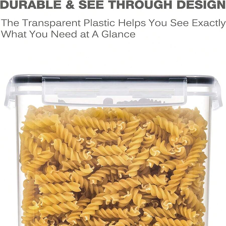 Large Food Storage Containers 5.2L / 6.5L, 1/2/3 Pieces Plastic Airtight Food Storage Canisters For Flour, Sugar, Baking Supplies, Kitchen Organization Bulk Food Canisters