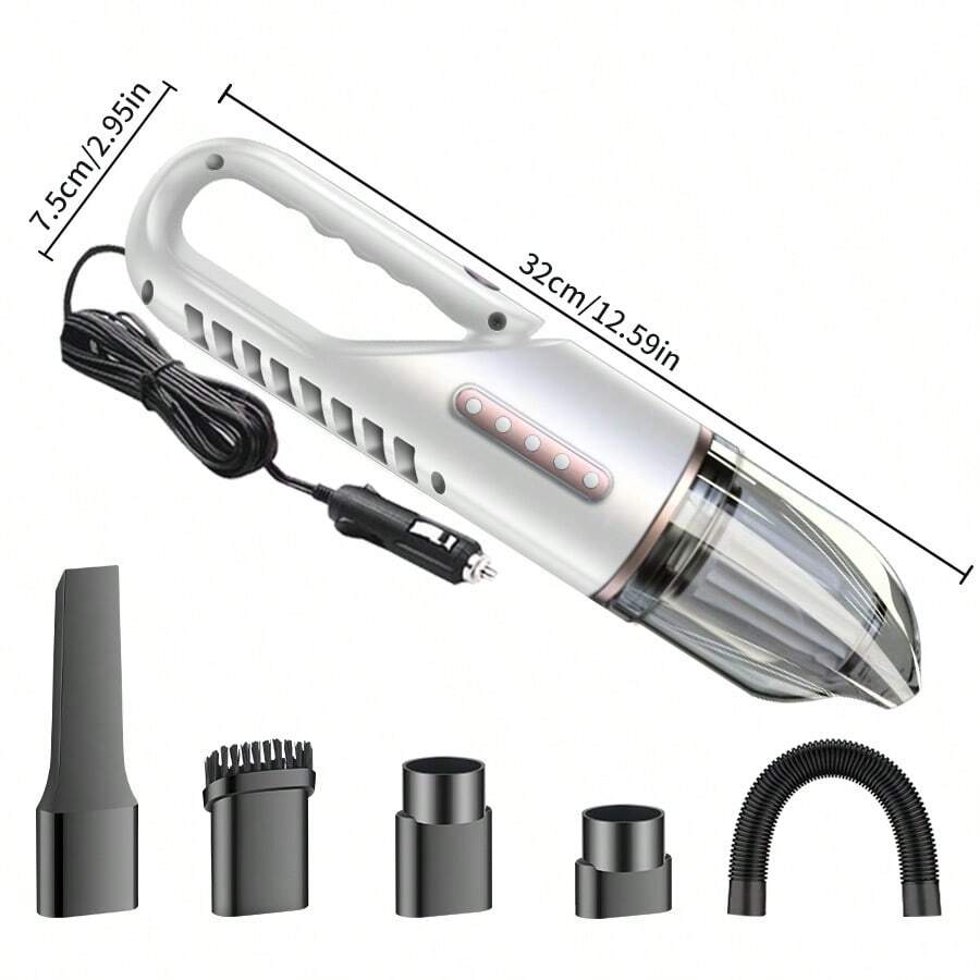 Mini Car Vacuum Cleaner - Powerful Suction, High Performance, Compact & Efficient, 12V Powered - Easily Clean Every Crevice And Groove Of Car Interior
