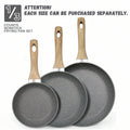 1pc/2pcs/3pcs Cookware Set, Thick Bottom Non-Stick Coating, Wooden Handle, Easy To Clean, Suitable For Various Stoves And Kitchen Cooking, Note The Size, Choose Set Or Single Pan