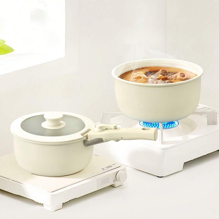 4/5pcs Non-Stick Cookware Set - Cookware Set With Detachable Handles, Suitable For Induction Cooktop, Dishwasher & Oven