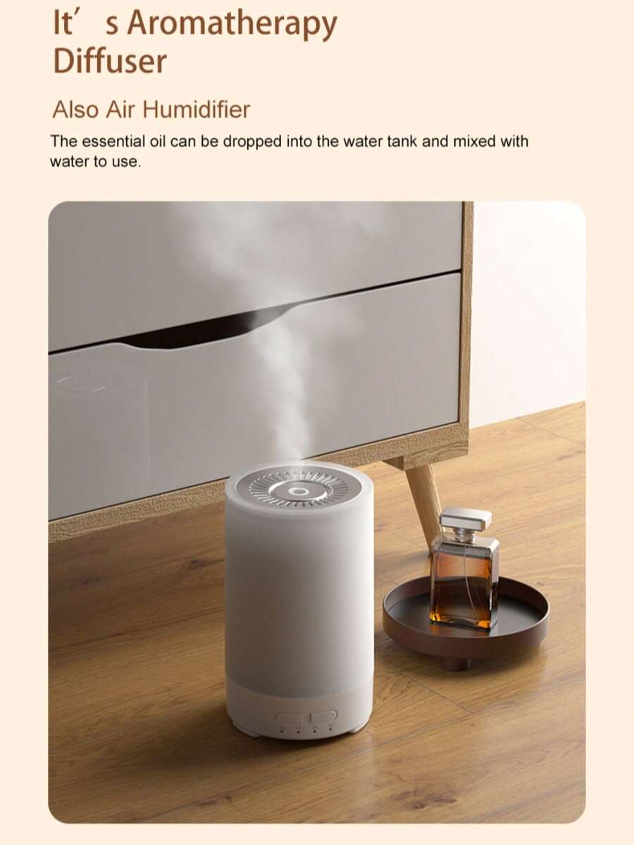 1pc 150ml 7 Colors Lighting Flame Ultrasonic Aroma Diffuser, Aromatherapy Diffuser Machine, Portable USB Essential Oil Desktop Diffuser Air Humidifier