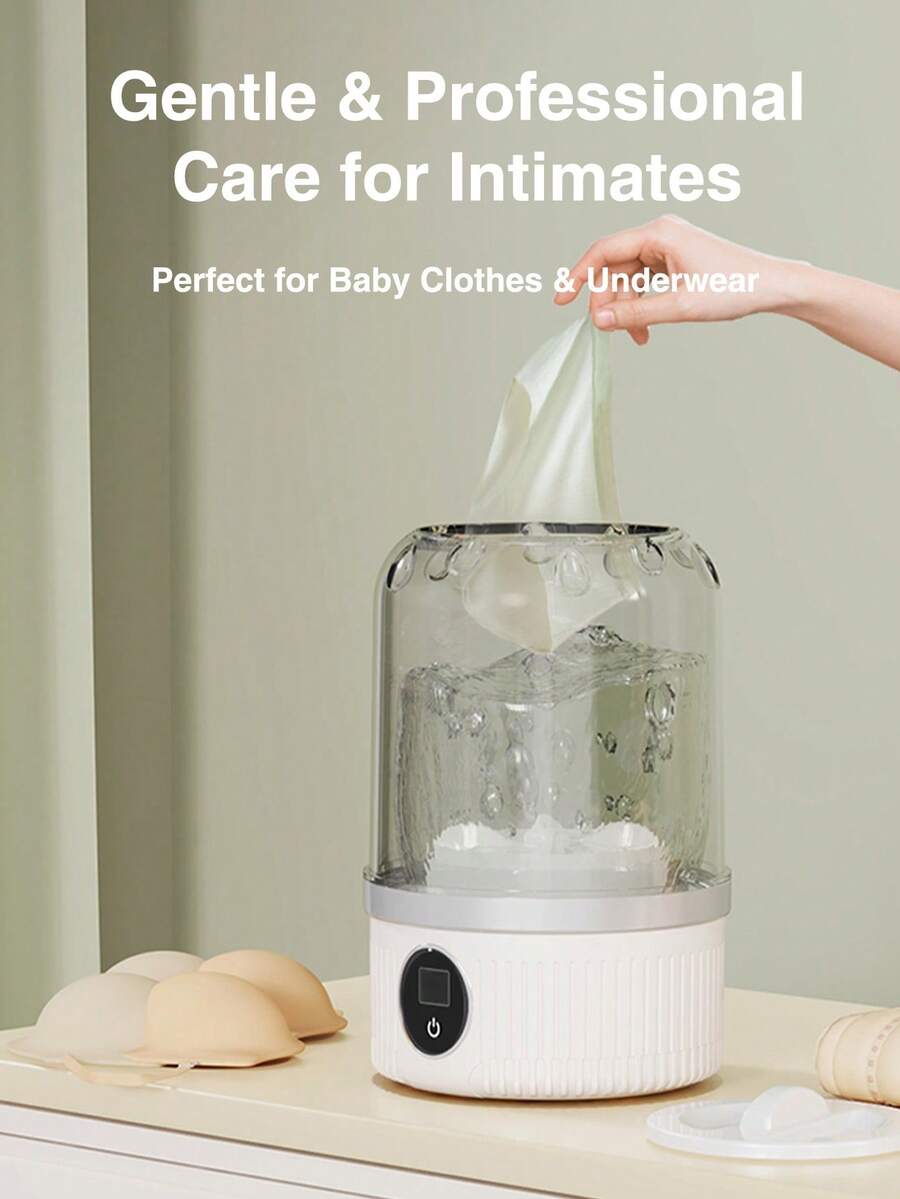 1/2pcs Portable Washing Machine,USB Rechargeable Compact Travel Portable Washer,2 Modes Mini Washer Deep Cleaning Of Underwear, Baby Clothes And Sock, Best For Apartment,Dormitories