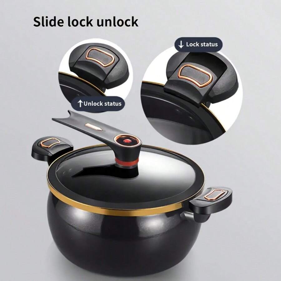 1pc Multi-Functional Soup Pot, Drum-Shaped Large Capacity Cooking Pot, Large Capacity Non-Stick Pot, Suitable For Cooking And Stewing, Applicable To Induction Cooker And Gas Stove, Multi-Functional Large Capacity Braising Pot For Home Use