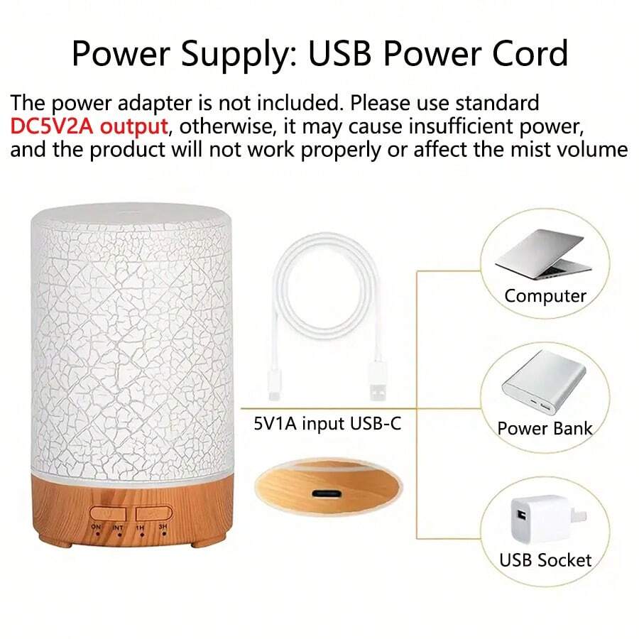 1pc 150ml 7 Colors Lighting Flame Ultrasonic Aroma Diffuser, Aromatherapy Diffuser Machine, Portable USB Essential Oil Desktop Diffuser Air Humidifier